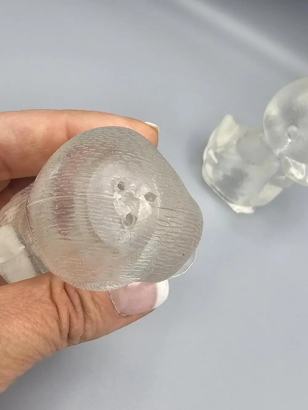 Pair of Vintage Clear  Duck salt and pepper shakers from Taiwan